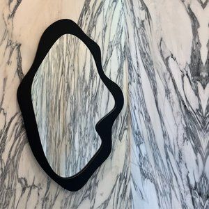 Asymmetric Mirror, Wiggle Mirror, Curvy Mirror, Black Frame Mirror